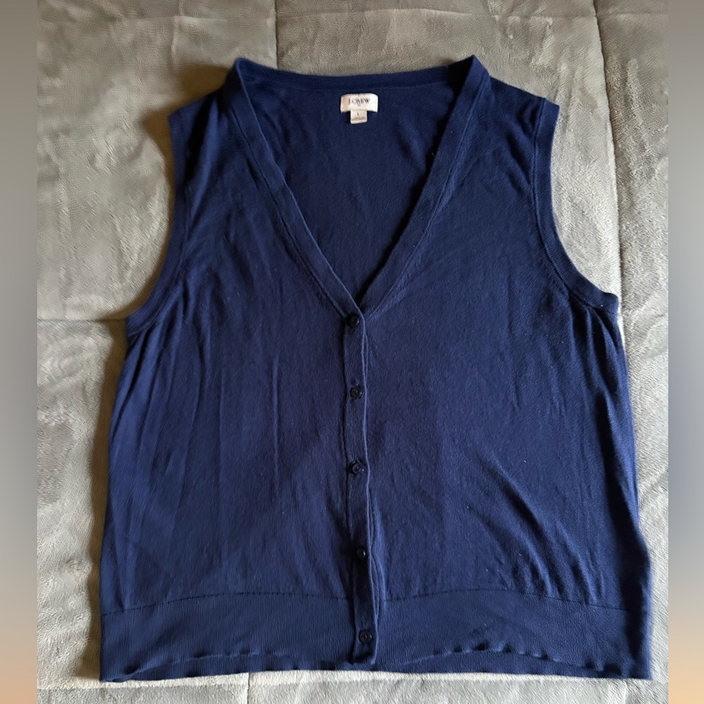 J. Crew Deep Blue V-Neck Sweater